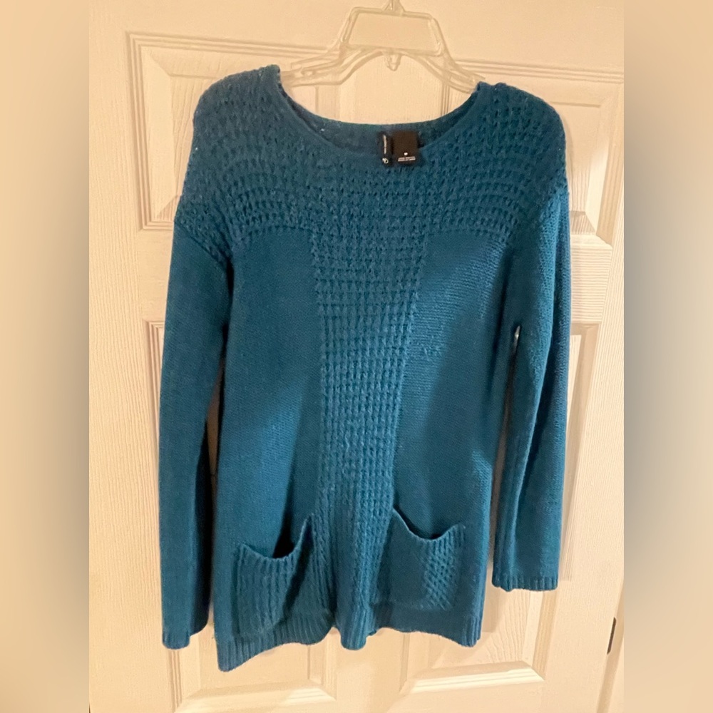New Directions Teal Textured Sweater